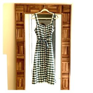 mango gingham midi dress